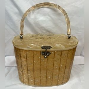 Lucite and fabric purse from 1940’s to 50’s in excellent condition